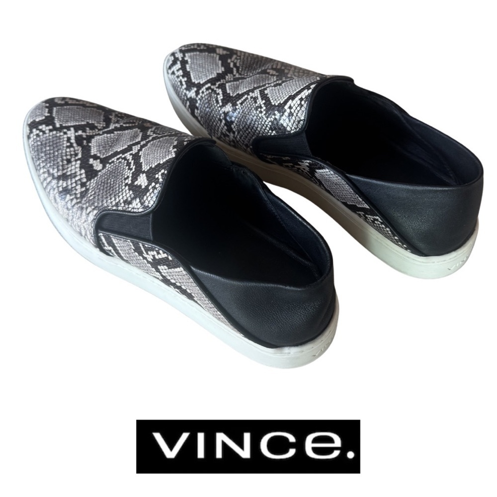Vince Women's Black Brown & Tan Snake Print Sneakers 7.5M EUC tennis shoes - Picture 4 of 9